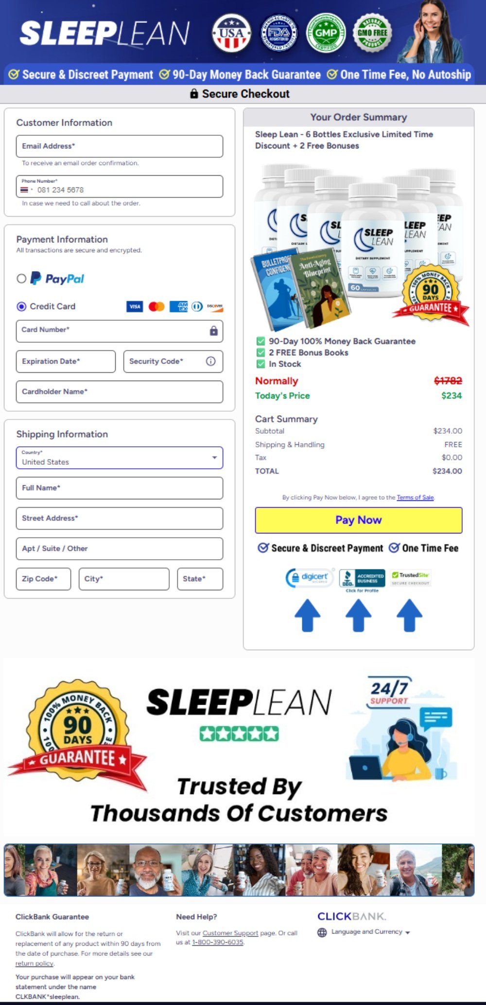 Sleep Lean Official Website Secure Order Page